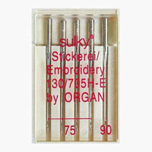 Иглы Organ вышивальные №75(4), 90, 5шт.